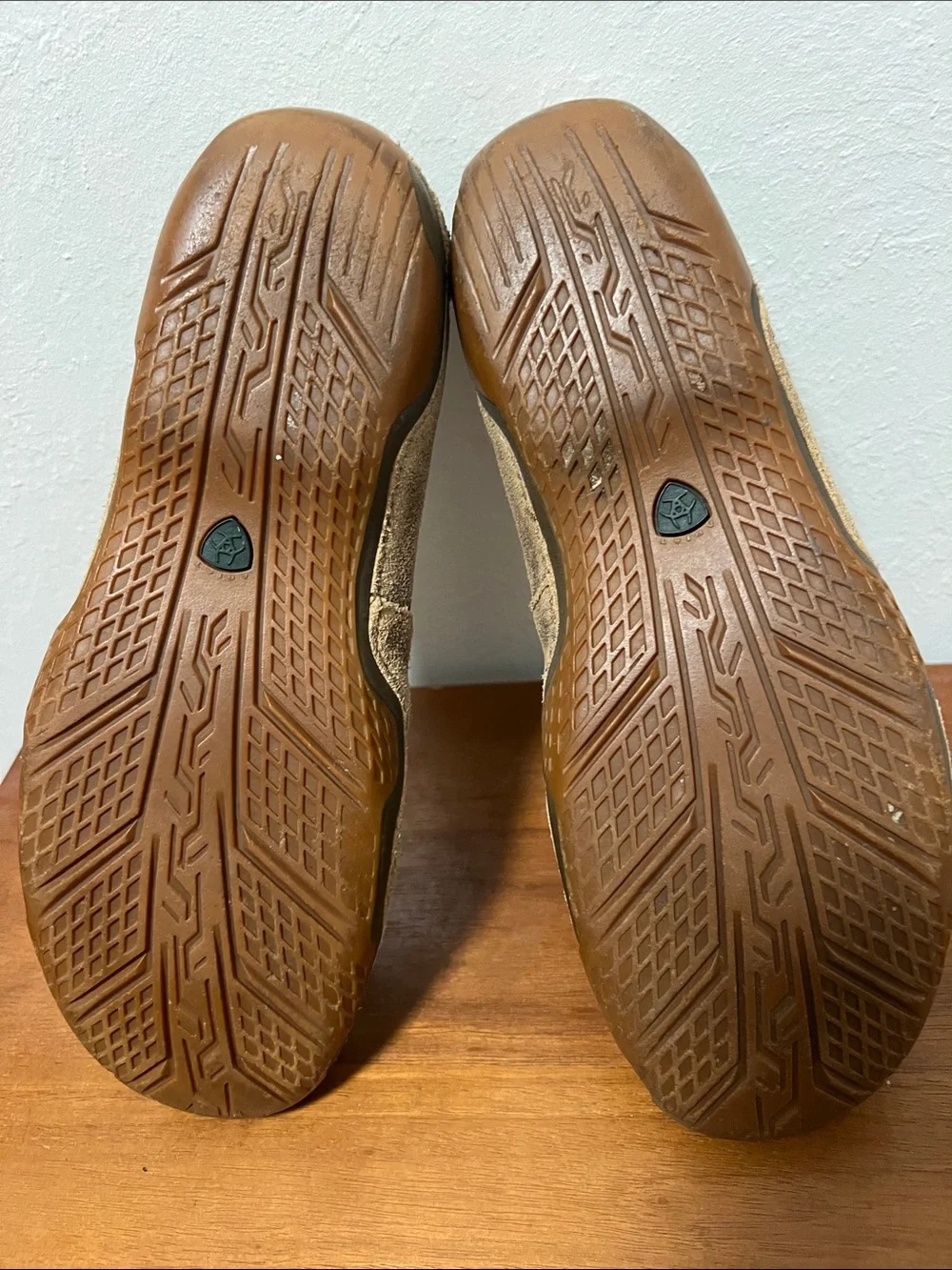 Ariat Men's Suede Boat Shoes in Brown and Cream